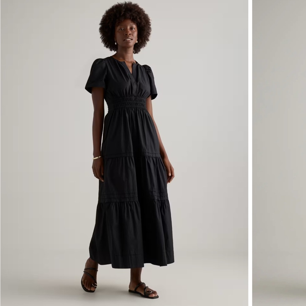 100% Organic Cotton Poplin Tiered Maxi Dress by Quince